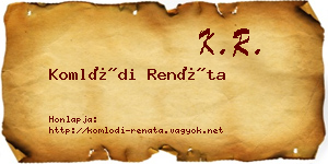 Komlódi Renáta névjegykártya